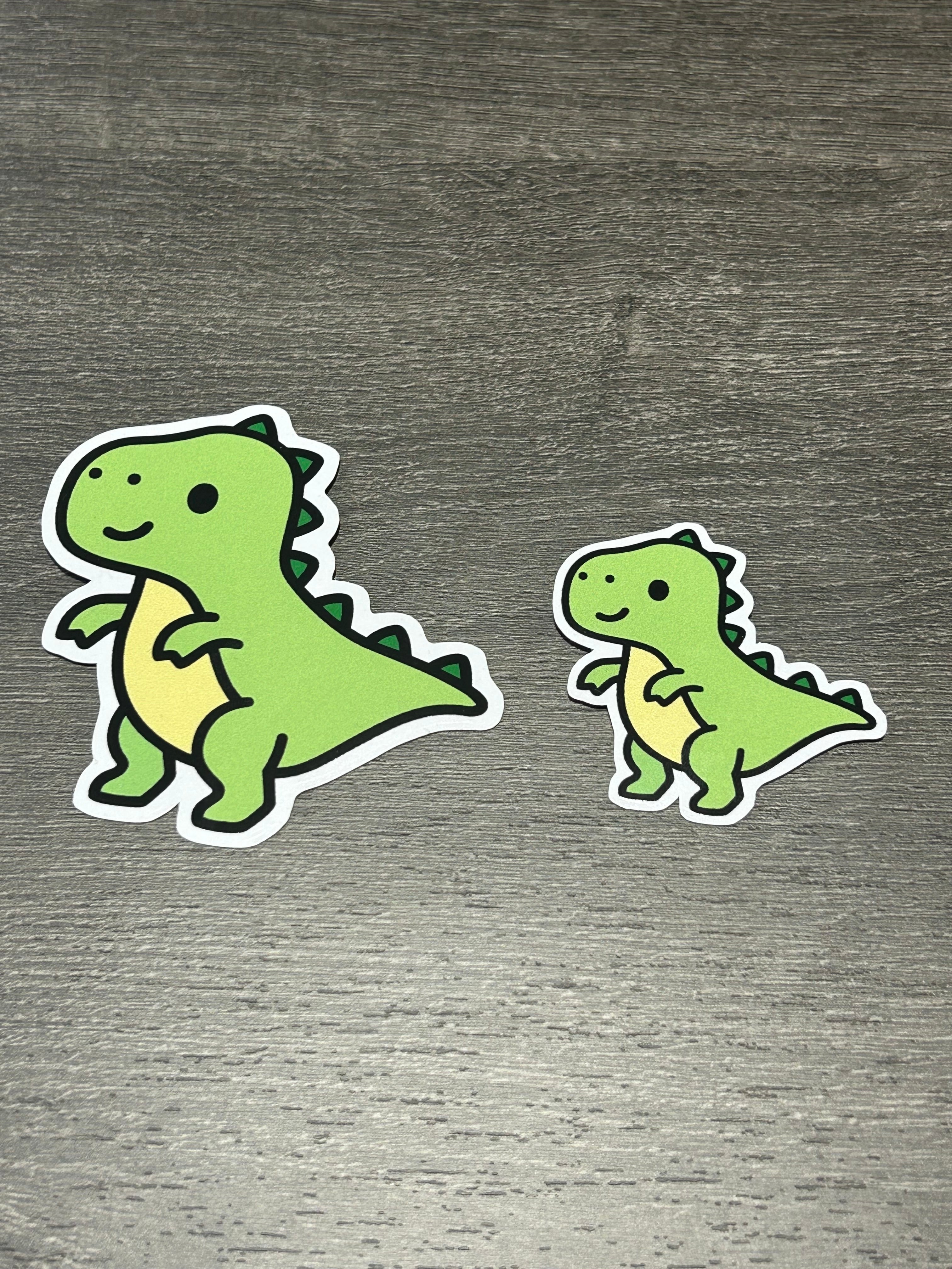 Big and small T Rex dino stickers